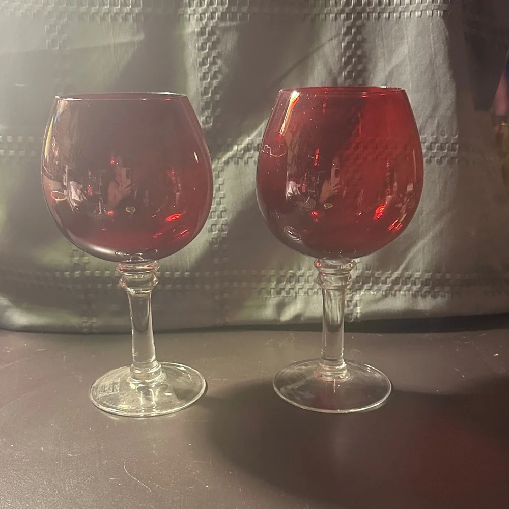Crate&Barrel Ruby Red Wine Glasses